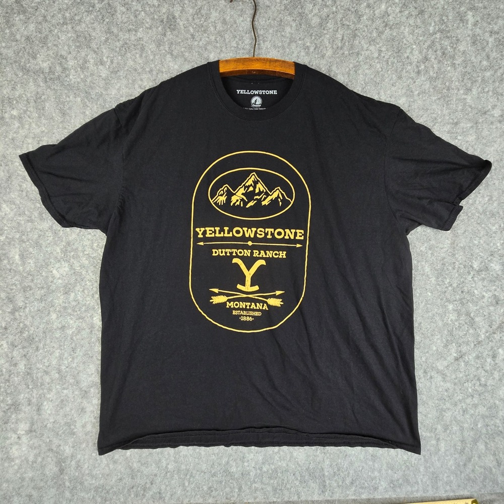 Yellowstone Dutton Ranch Mens3XL Black Graphic T-Shirt Montana Paramount TV Show